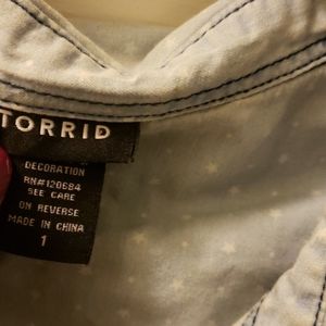 RESERVED- Torrid denim top. Size 1x